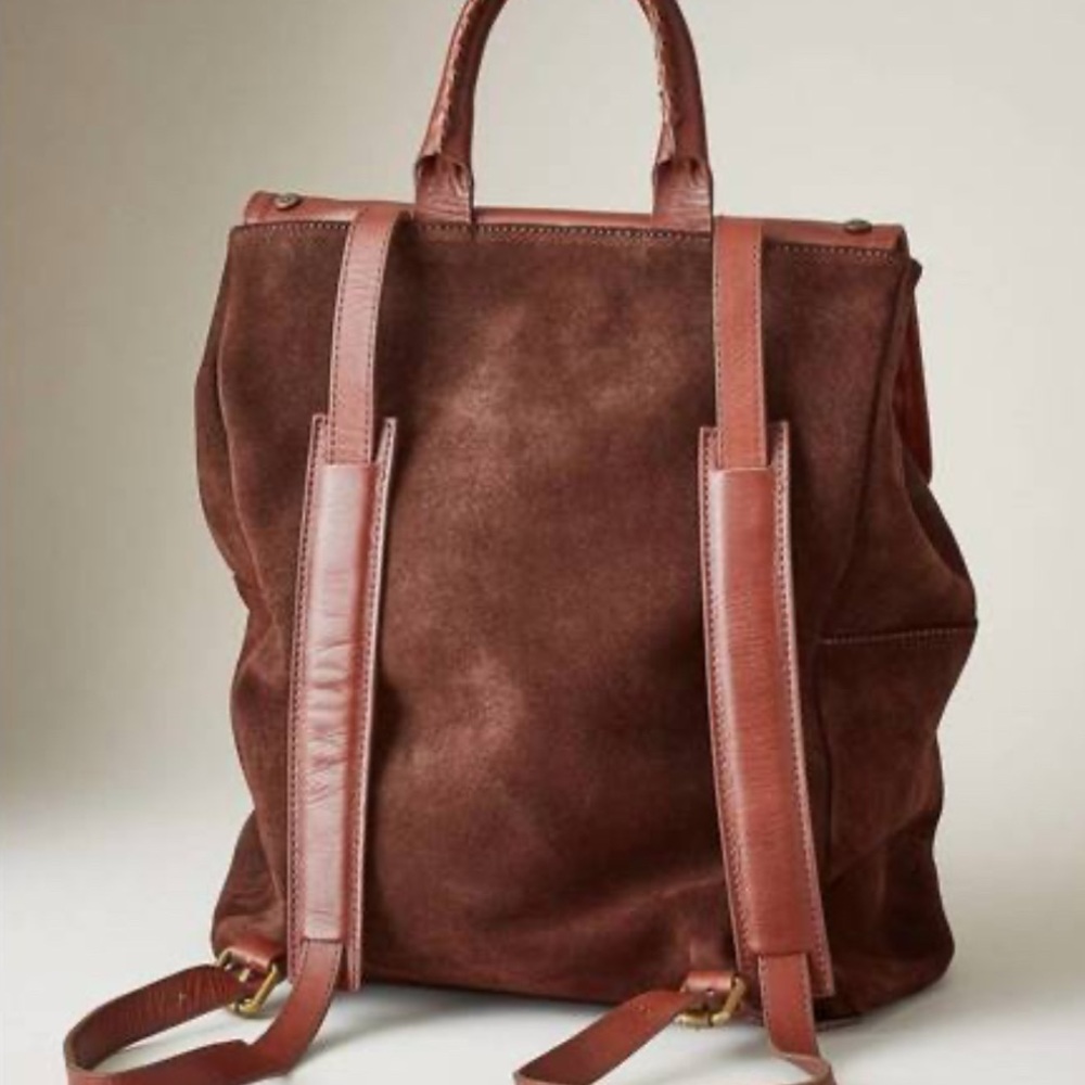 NEW! $248 Sundance Simplicity Embellished Backpack in Chocolate 100 Cow Leather - Picture 2 of 13